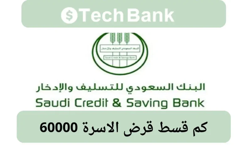كم قسط قرض الاسرة 60000