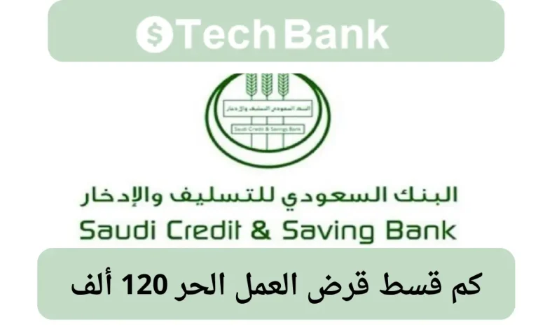 كم قسط قرض العمل الحر 120 ألف